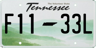 TN license plate F1133L
