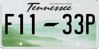 TN license plate F1133P