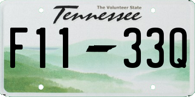 TN license plate F1133Q