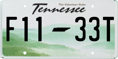 TN license plate F1133T