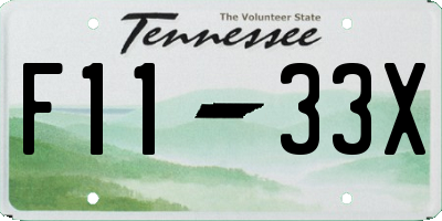 TN license plate F1133X