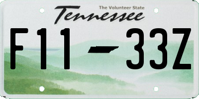 TN license plate F1133Z