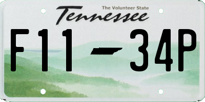 TN license plate F1134P