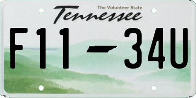 TN license plate F1134U