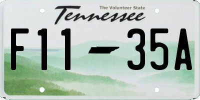 TN license plate F1135A