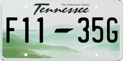 TN license plate F1135G