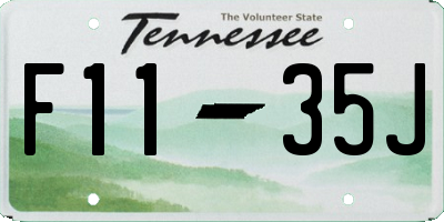 TN license plate F1135J