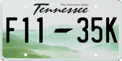 TN license plate F1135K