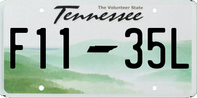 TN license plate F1135L