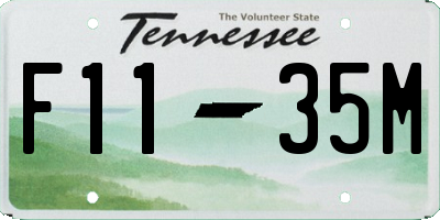 TN license plate F1135M