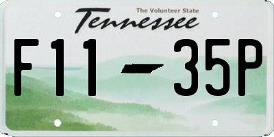 TN license plate F1135P