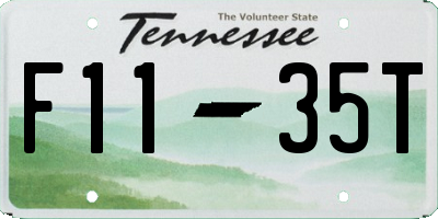TN license plate F1135T
