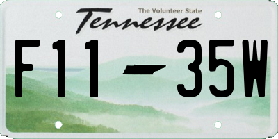 TN license plate F1135W