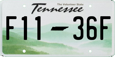 TN license plate F1136F