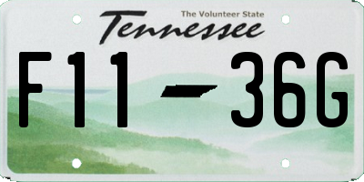 TN license plate F1136G