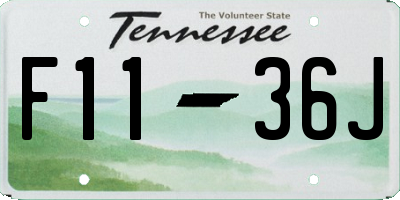 TN license plate F1136J