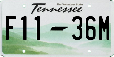 TN license plate F1136M