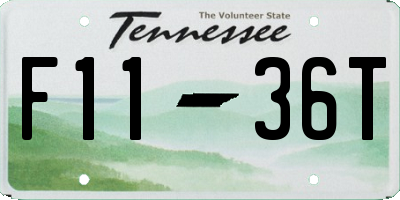 TN license plate F1136T