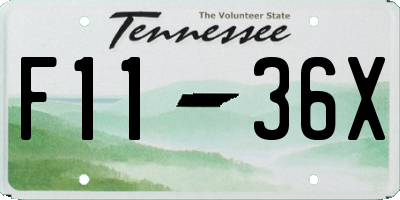 TN license plate F1136X