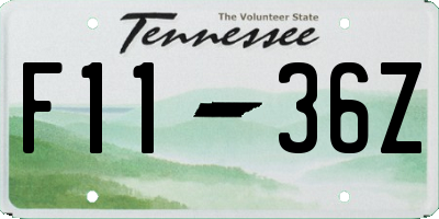 TN license plate F1136Z