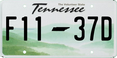 TN license plate F1137D