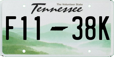 TN license plate F1138K