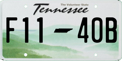 TN license plate F1140B