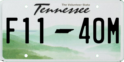 TN license plate F1140M