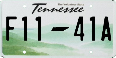 TN license plate F1141A