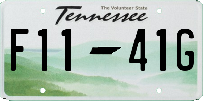 TN license plate F1141G