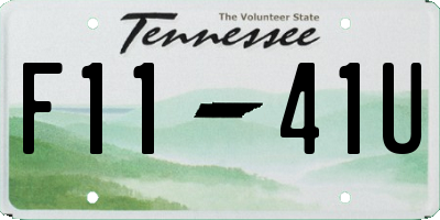 TN license plate F1141U