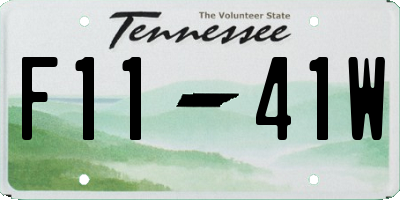 TN license plate F1141W