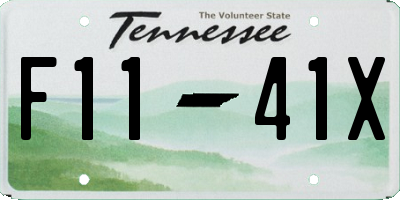 TN license plate F1141X