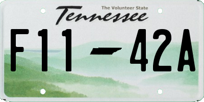 TN license plate F1142A