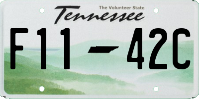 TN license plate F1142C