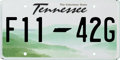 TN license plate F1142G