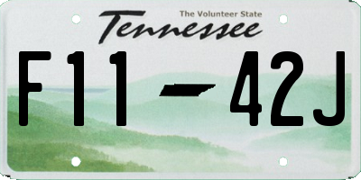 TN license plate F1142J