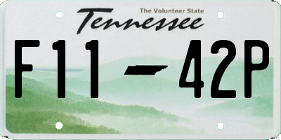 TN license plate F1142P