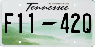 TN license plate F1142Q