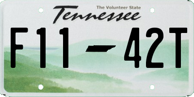 TN license plate F1142T