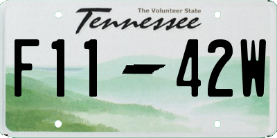 TN license plate F1142W