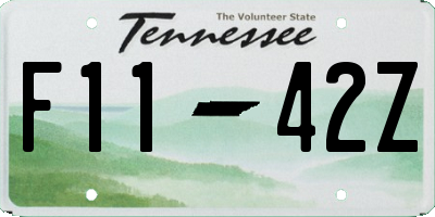 TN license plate F1142Z