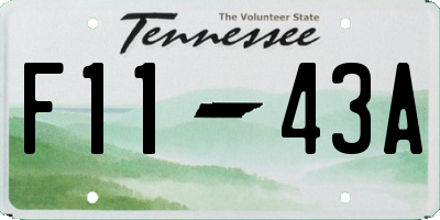 TN license plate F1143A