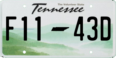 TN license plate F1143D