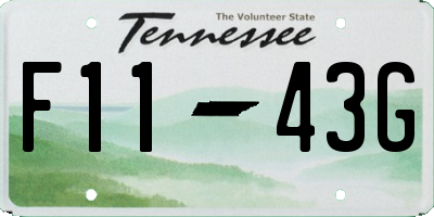 TN license plate F1143G