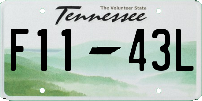 TN license plate F1143L