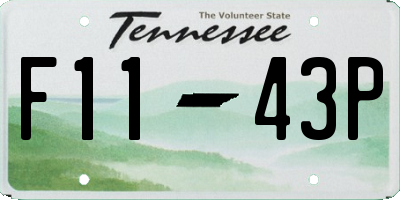 TN license plate F1143P