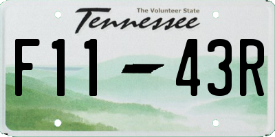 TN license plate F1143R