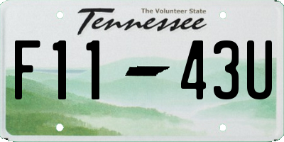 TN license plate F1143U
