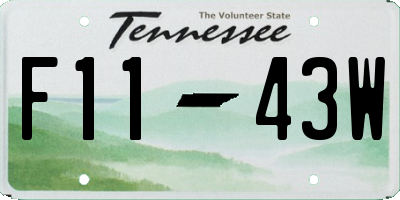 TN license plate F1143W